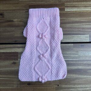 Sweet Valentine Medium Dog Pet Knit Sweater Pink Winter Holiday Preowned